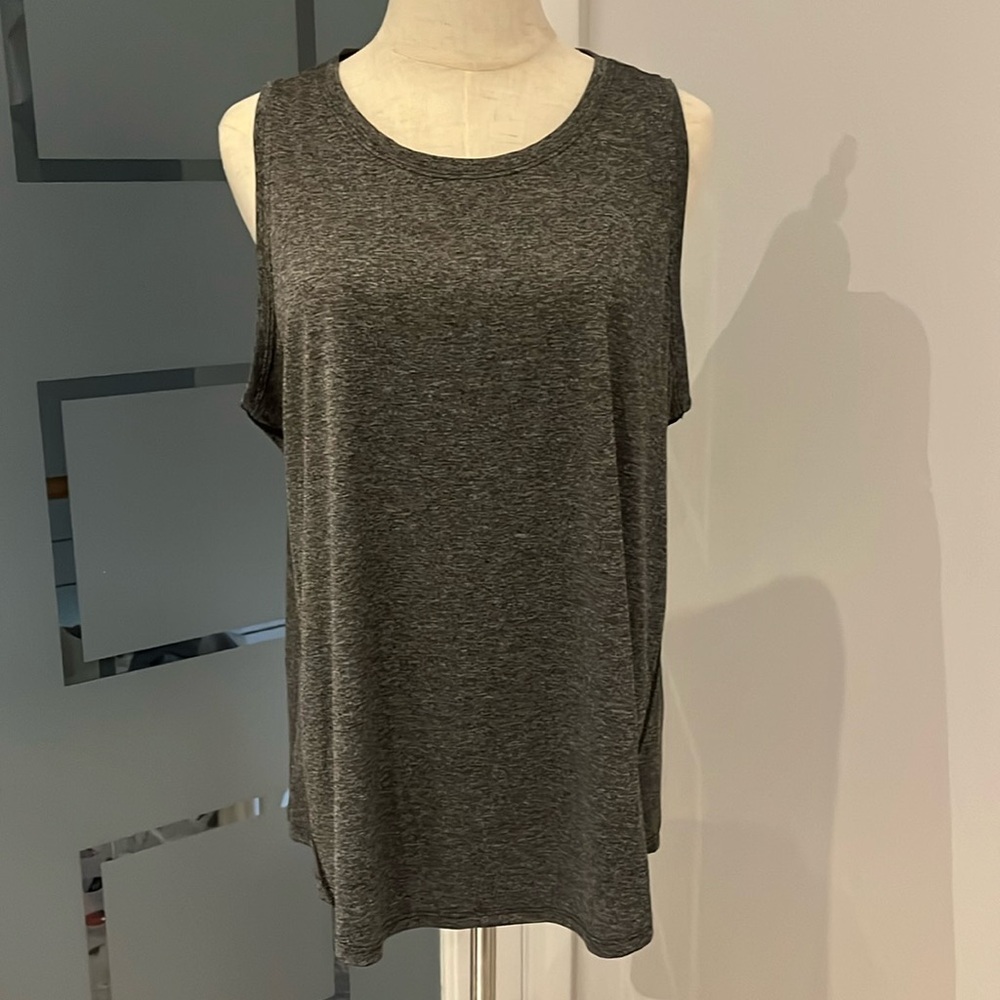 Tek Gear Women's Gray/Black Crewneck Tank Top